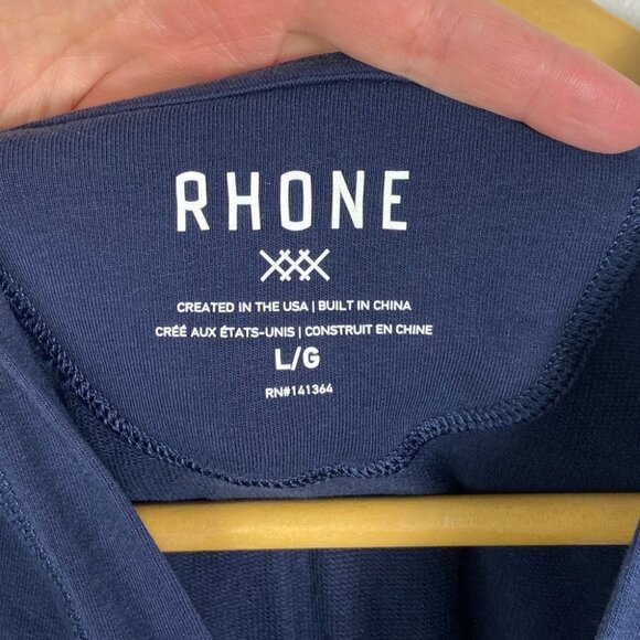 NEW Rhone Bolina Henley Hoodie Blue Size Large 2021 Lightweight Hooded Sweater L - Picture 7 of 14
